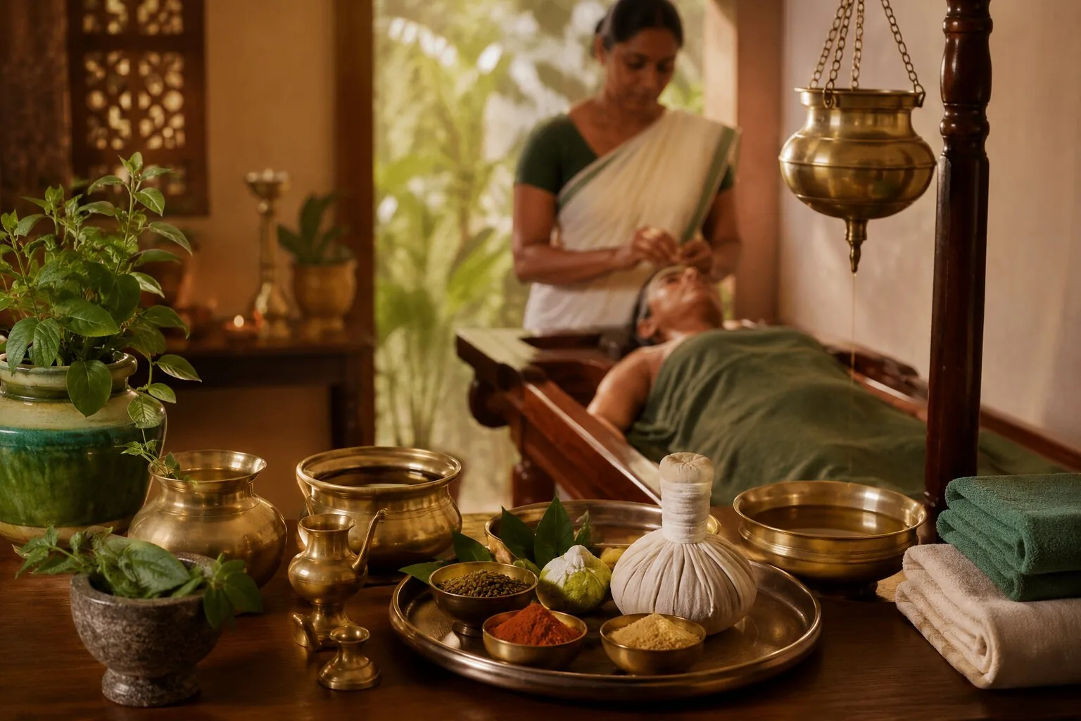 Traditional Panchakarma Ayurvedic detox treatment at Kumbh Ganga Retreat, Nashik